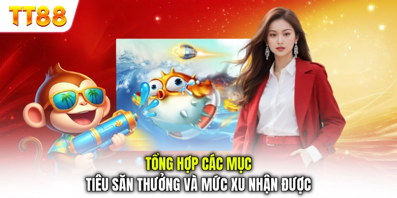 Tổng hợp các mục tiêu săn thưởng và mức xu nhận được